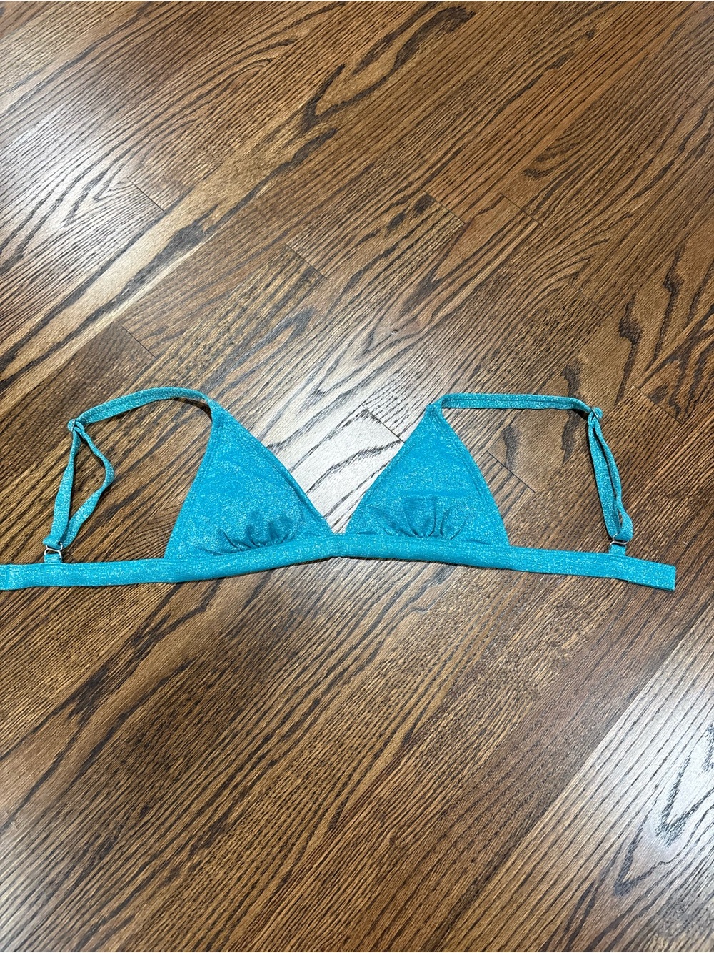 Teal glitter bikini top